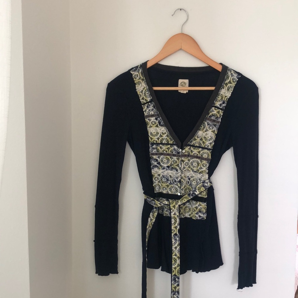 Anthropologie Tiny Navy Knit Cardigan